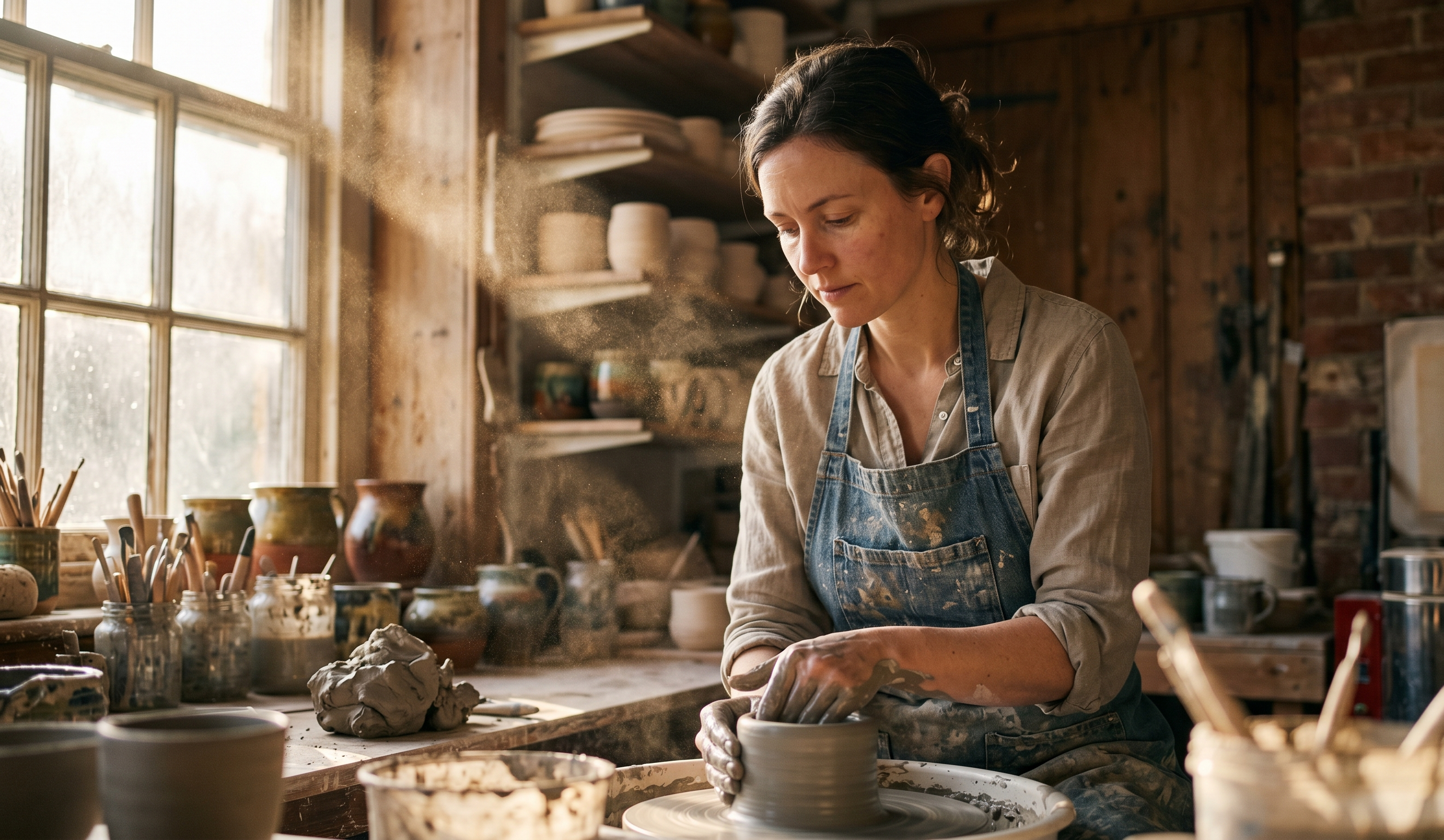 Example image for the prompt: Golden-hour environmental portrait
