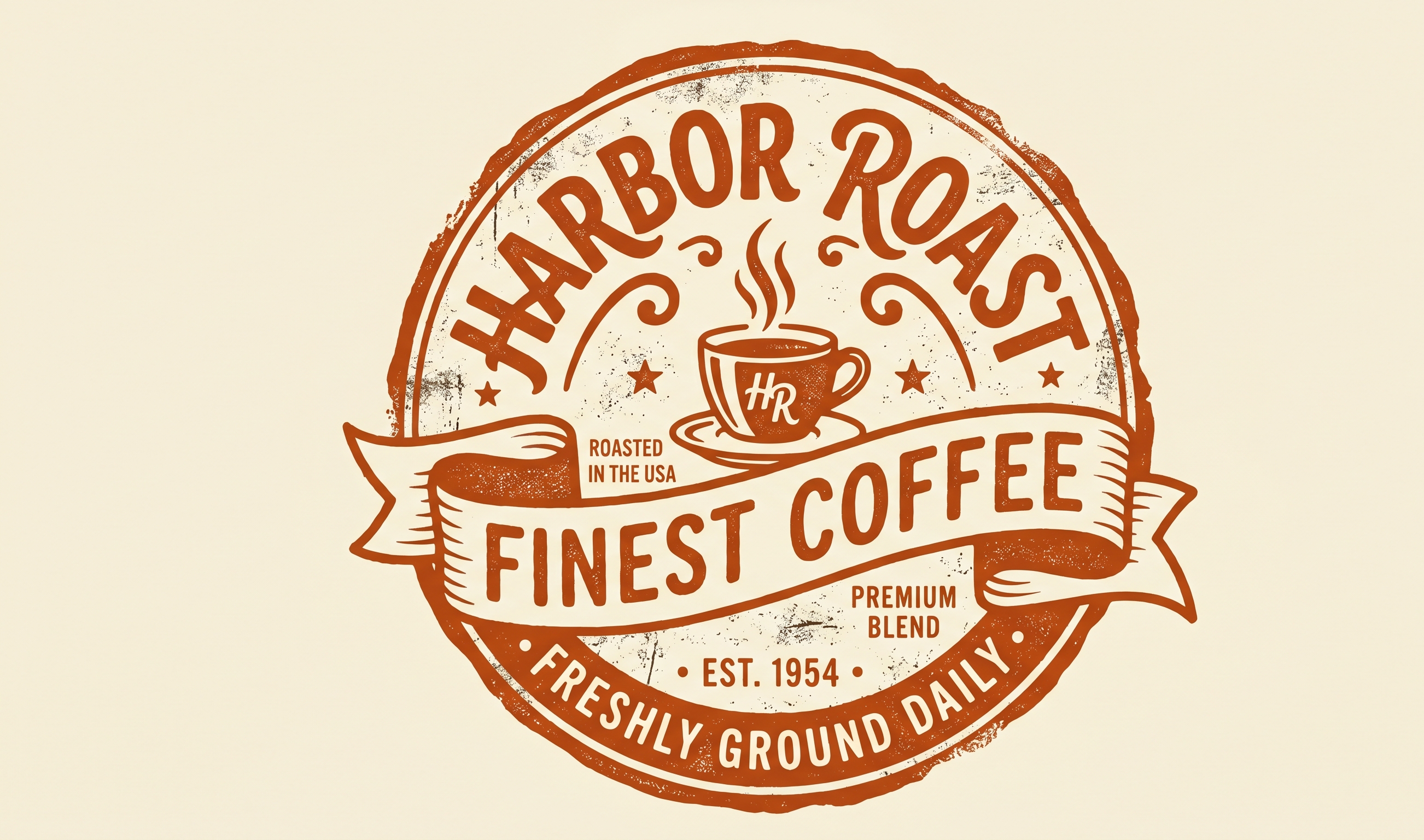 Example image for the prompt: Retro coffee-shop badge