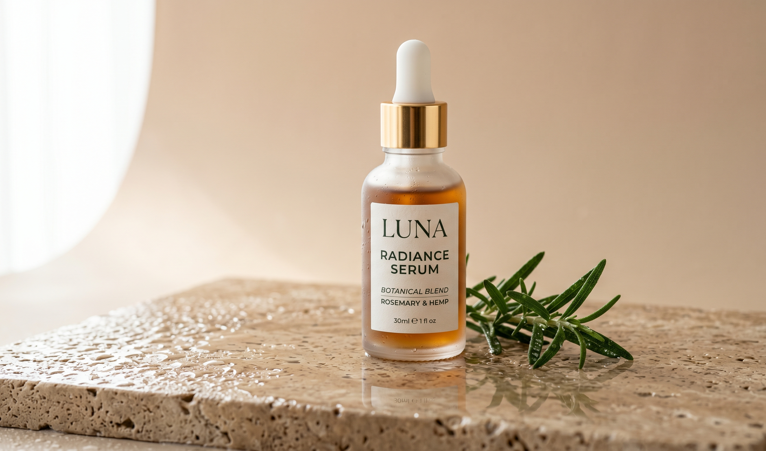 Example image for the prompt: Skincare serum hero shot